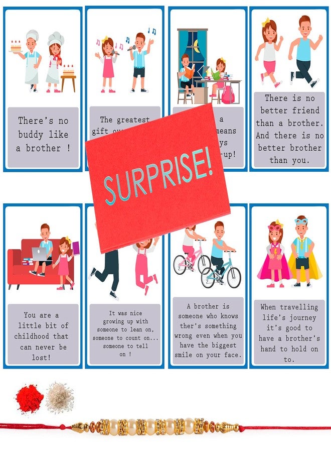 كاميري بازار راخي راكشاباندهان: بطاقات رسائل لطيفة كهدية للأخ مع مجموعة واحدة من راخي رولي تشاول - أنت أفضل أخ - Image 1